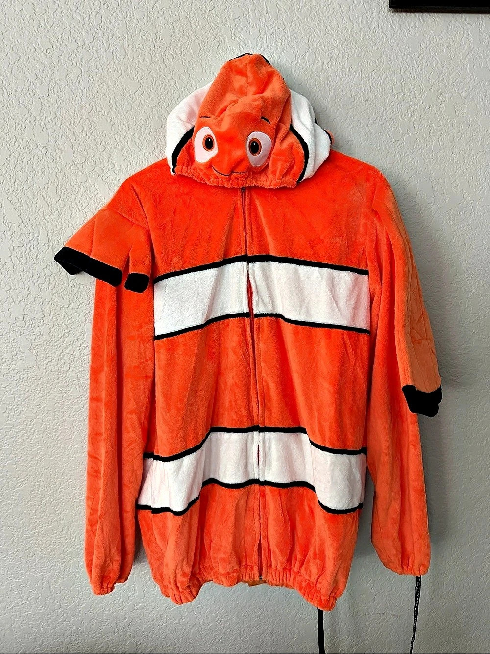 Wilton Finding Nemo Clownfish Costume Hoodie  Orange & White Adult one size